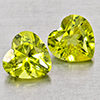 Natural Green Peridot 1.69 Ct. 2 Pcs Heart Shape 6 x 6 Mm Gemstones