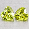 Natural Green Peridot 1.73 Ct. 2 Pcs Heart Shape 6 x 6 Mm Gemstones
