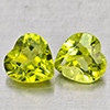 Natural Green Peridot 1.78 Ct. 2 Pcs Heart Shape 5.9 x 5.9 Mm Gemstones