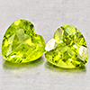 Natural Green Peridot 1.75 Ct. 2 Pcs Heart Shape 6.1 x 6.1 Mm Gemstones