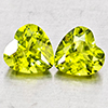 Natural Green Peridot 1.75 Ct. 2 Pcs Heart Shape 6.1 x 6 Mm Gemstones
