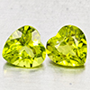 Natural Green Peridot 1.89 Ct. 2 Pcs Heart Shape 6 x 6 Mm Gemstones