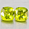 Natural Green Peridot 2.49 Ct. 2 Pcs Cushion Shape 6.2 Mm. Gemstones
