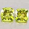 Natural Green Peridot 1.84 Ct. 2 Pcs Cushion Shape 6.1 Mm. Gemstones