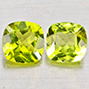 Natural Green Peridot 1.62 Ct. 2 Pcs Cushion Shape 6 Mm. Gemstones