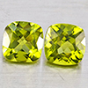 Natural Green Peridot 1.95 Ct. 2 Pcs Cushion Shape 6 Mm. Gemstones