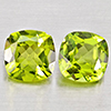 Natural Green Peridot 1.64 Ct. 2 Pcs Cushion Shape Gemstones from Pakistan