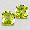 Natural Green Peridot 1.65 Ct. 2 Pcs Cushion Shape Gemstones from Pakistan