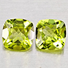 Natural Green Peridot 1.69 Ct. 2 Pcs Cushion Shape Gemstones from Pakistan