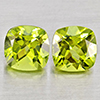 Natural Green Peridot 2.01 Ct. 2 Pcs Cushion Shape Gemstones from Pakistan