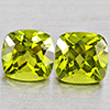 Natural Green Peridot 2.20 Ct. 2 Pcs Cushion Shape 6 Mm. Gemstones