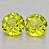 Natural Green Peridot 1.71 Ct. 2 Pcs Round Shape 5.8 Mm Gemstones from Pakistan