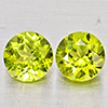 Natural Green Peridot 1.85 Ct. 2 Pcs Round Shape 6 Mm Gemstones from Pakistan