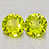 Natural Green Peridot 1.70 Ct. 2 Pcs Round Shape 6 Mm Gemstones from Pakistan