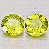 Natural Green Peridot 1.51 Ct. 2 Pcs Round Shape 6 Mm Gemstones from Pakistan