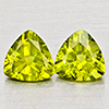 Natural Green Peridot 1.56 Ct. 2 Pcs Trilliant Shape 6 Mm Gemstone from Pakistan