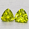 Natural Green Peridot 1.60 Ct. 2 Pcs Trilliant Shape 5.8 Mm Gemstone from Pakistan