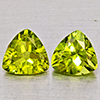 Natural Green Peridot 1.68 Ct. 2 Pcs Trilliant Shape 6.4 Mm Gemstone from Pakistan