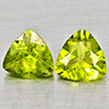 Natural Green Peridot 1.35 Ct. 2 Pcs Trilliant Shape 6 Mm Gemstone from Pakistan
