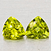 Natural Green Peridot 1.42 Ct. 2 Pcs Trilliant Shape 6 Mm Gemstone from Pakistan