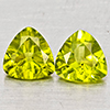 Natural Green Peridot 1.76 Ct. 2 Pcs Trilliant Shape 6 Mm Gemstone from Pakistan