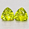 Natural Green Peridot 1.38 Ct. 2 Pcs Trilliant Shape 6 Mm Gemstone from Pakistan