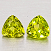 Natural Green Peridot 1.43 Ct. 2 Pcs Trilliant Shape 6 Mm Gemstone from Pakistan