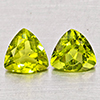 Natural Green Peridot 1.52 Ct. 2 Pcs Trilliant Shape 6 Mm Gemstone from Pakistan