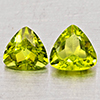 Natural Green Peridot 1.75 Ct. 2 Pcs Trilliant Shape 6 Mm Gemstone from Pakistan