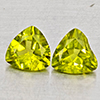 Natural Green Peridot 1.68 Ct. 2 Pcs Trilliant Shape 6 Mm Gemstone from Pakistan