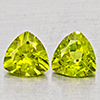Natural Green Peridot 1.70 Ct. 2 Pcs Trilliant Shape 6 Mm Gemstone from Pakistan