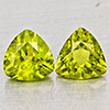 Natural Green Peridot  1.68 Ct. 2 Pcs Trilliant Shape 6 Mm Gemstone from Pakistan