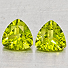 Natural Green Peridot 1.73 Ct. 2 Pcs Trilliant Shape 6 Mm Gemstone from Pakistan