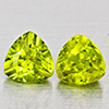 Natural Green Peridot 2.25 Ct. 2 Pcs Trilliant Shape 6.1 Mm Gemstone from Pakistan