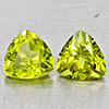 Natural Green Peridot 1.71 Ct. 2 Pcs Trilliant Shape 6.2 Mm Gemstone from Pakistan