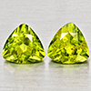 Natural Green Peridot 1.83 Ct. 2 Pcs Trilliant Shape 6 Mm Gemstone from Pakistan
