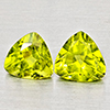 Natural Green Peridot 1.58 Ct. 2 Pcs Trilliant Shape 6 Mm Gemstone from Pakistan