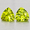 Natural Green Peridot 1.48 Ct. 2 Pcs Trilliant Shape 6 Mm Gemstone from Pakistan