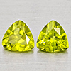 Natural Green Peridot 1.39 Ct. 2 Pcs Trilliant Shape 6 Mm Gemstone from Pakistan