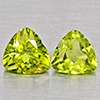 Natural Green Peridot 1.42 Ct. 2 Pcs Trilliant Shape 6 Mm Gemstone from Pakistan