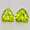 Natural Green Peridot 1.52 Ct. 2 Pcs Trilliant Shape 6 Mm Gemstone from Pakistan