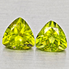 Natural Green Peridot 1.66 Ct. 2 Pcs Trilliant Shape 6.1 Mm Gemstone from Pakistan
