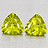 Natural Green Peridot 1.46 Ct. 2 Pcs Trilliant Shape 6 Mm Gemstone from Pakistan