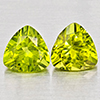 Natural Green Peridot 1.92 Ct. 2 Pcs Trilliant Shape 6 Mm Gemstone from Pakistan