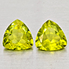 Natural Green Peridot 1.41 Ct. 2 Pcs Trilliant Shape 6 Mm Gemstone from Pakistan