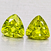 Natural Green Peridot 1.78 Ct. 2 Pcs Trilliant Shape 6 Mm Gemstone from Pakistan