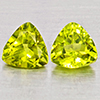 Natural Green Peridot 1.67 Ct. 2 Pcs Trilliant Shape 6 Mm Gemstone from Pakistan