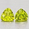 Natural Green Peridot 1.77 Ct. 2 Pcs Trilliant Shape 6 Mm Gemstone from Pakistan