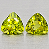 Natural Green Peridot 1.72 Ct. 2 Pcs Trilliant Shape 6 Mm Gemstone from Pakistan