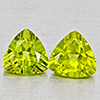 Natural Green Peridot 1.72 Ct. 2 Pcs Trilliant Shape 6.1 Mm Gemstone from Pakistan